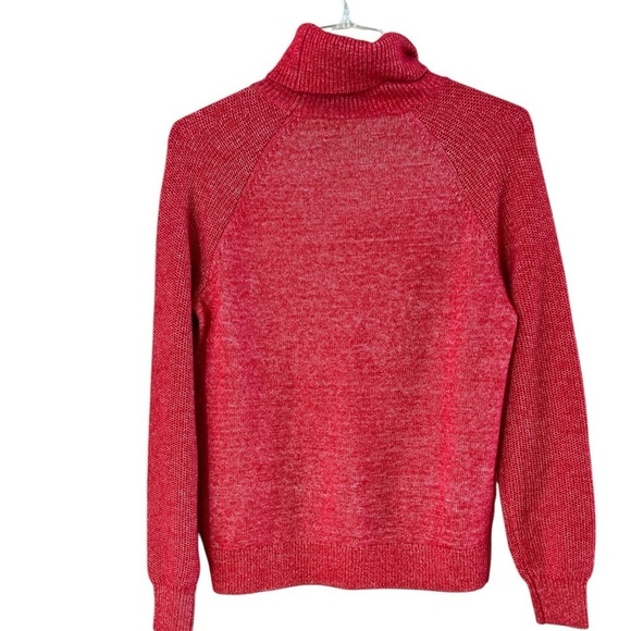 LOFT Red Turtleneck Sweater with Long Dolman Sleeves and Relaxed Fit Size M - Picture 2 of 12